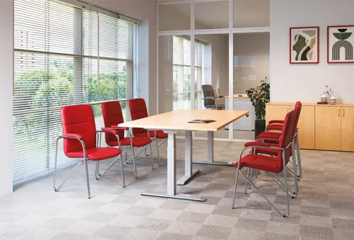 LAURA židle, chrom, koženka latte